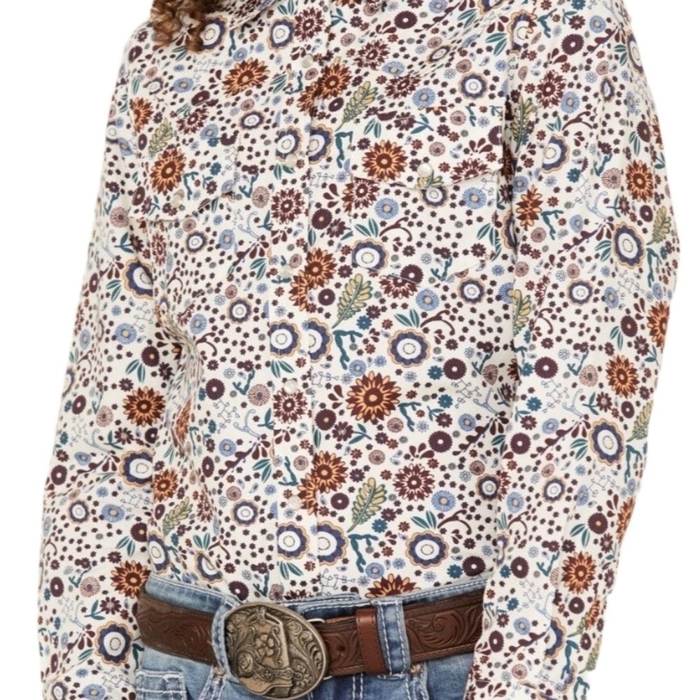 Boot Barn Girls Floral Button Down Western Pearl Snap Button Ditsy Floral Top